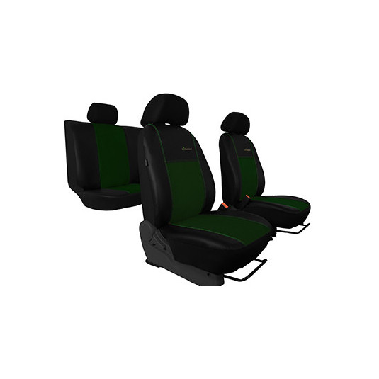Ülésborítók Škoda Karoq style (2017-től) Exclusive Alcantara (Alcantara-bőr) zöld + zsebek