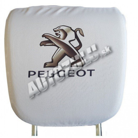 Fejtámlahuzat – fehér Peugeot 2 db