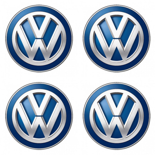 3D ragasztós matrica Volkswagen kék 4db