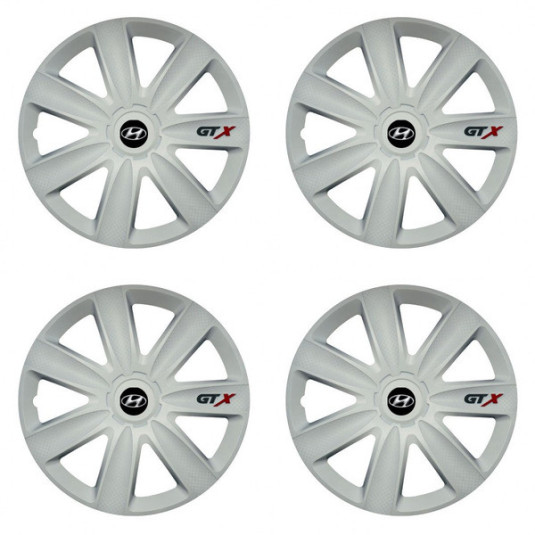 Kerékagy sapka Hyundai 15 GTX carbon white
