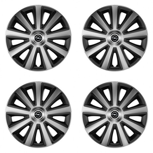 15 Aviator carbon silver&black kupaktakaró Opelhez