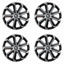 Kerékagy fedél Seat 15 Evo black&silver