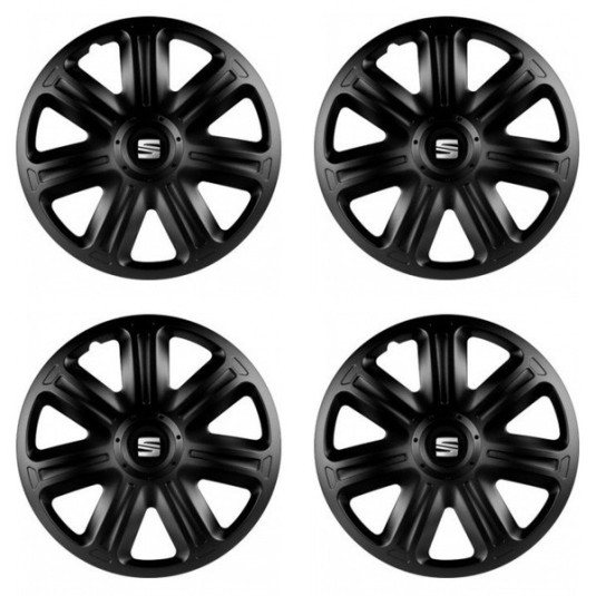 Kerékagy sapkák Seat-hez 15 COMFORT BLACK
