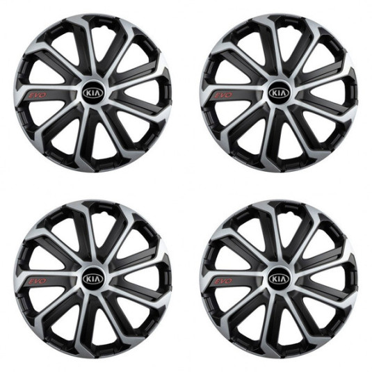 Kerékközéppontok Kia (régebbi logó) 15 Evo black&silver