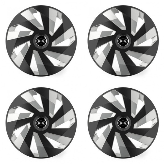 Kerékabroszok Kia (régi logó) 16 Vector RC black and silver