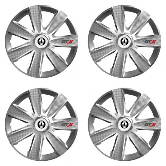 Kerékabroncsvédő Renault (régebbi logó) 14 GTX CARBON silver