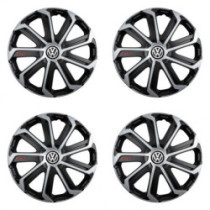 Kerékközép sapka VW számára (fekete) 14 Evo black&silver