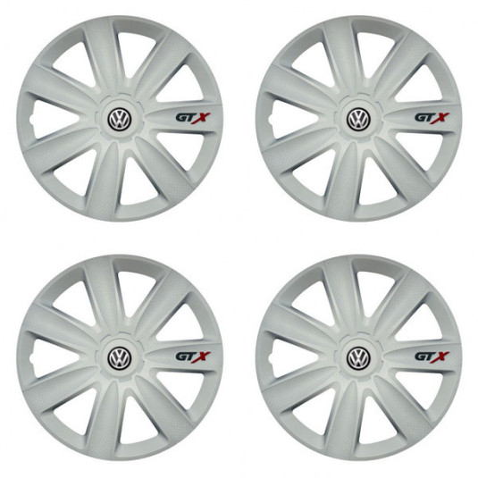 VW (fekete) 17 GTX carbon white kerékközépdomok