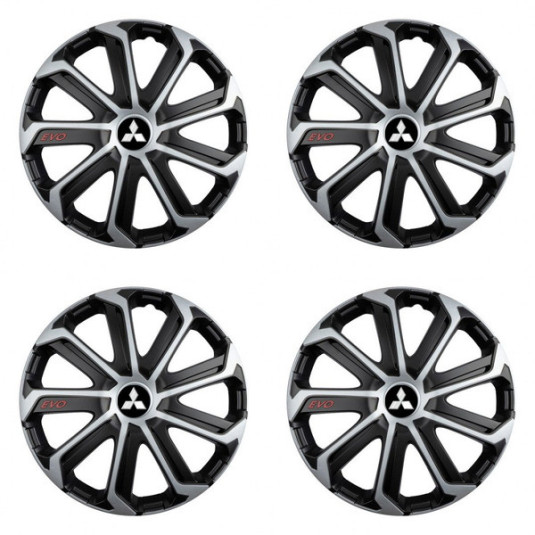 Kerékabroncstörlők Mitsubishi-hez (ezüst) 16 Evo black&silver