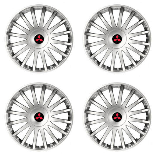 15 CRYSTAL ezüst kupak Mitsubishi-hez (piros)