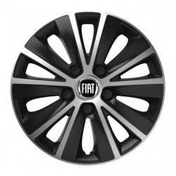 Kupakgyűrűk a Fiat számára (fekete) 14 RAPIDE ezüst és fekete