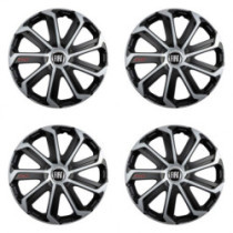 Kupakok Fiat (fekete) 15 Evo black&silver