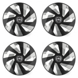 Kupak Fiat-hoz (fekete) 15 Vector RC black and silver