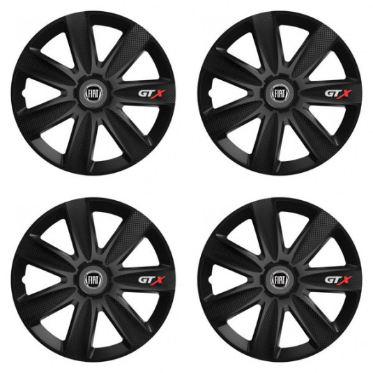 Kerékközép sapka Fiat számára (fekete) 15 GTX CARBON black