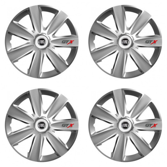 Kupak Fiat (fekete) 15 GTX CARBON ezüst
