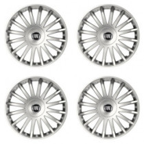 Puklice Fiat (fekete) 16 CRYSTAL ezüst