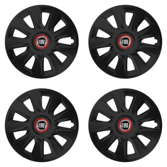 17 STRATOS RR black kerékközép-sapka Fiat számára (fekete)