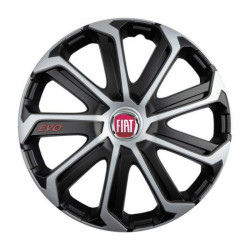 Fiat kerékközépcímke (piros) 14 Evo black&silver
