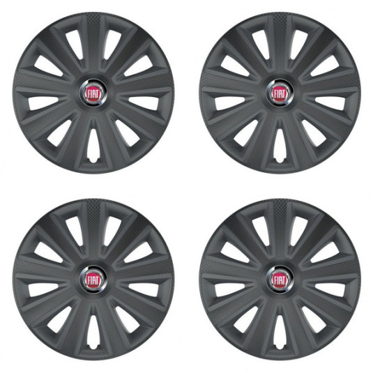 15 Aviator carbon grafite felni-kupak Fiat (piros)