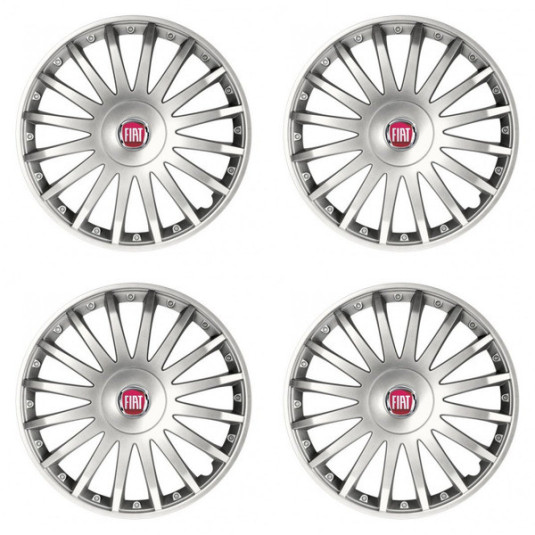 Kerékabroncsi Fiat-hoz (piros) 15 CRYSTAL silver