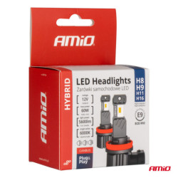 LED fényszóró izzók Hybrid sorozat H8 H9 H11 H16 6000K Canbus 60W AMIO-04116