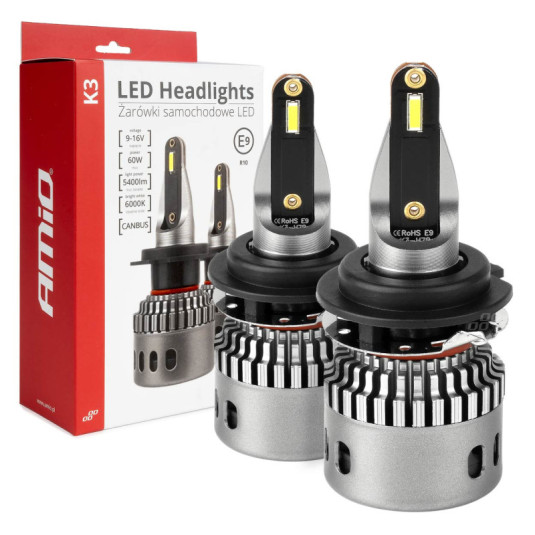 K3 H7-6 12V 6000K canbus LED fényszórók AMIO-03685