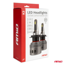 LED fényszórók K3 H8 H9 H11 H16 12V 6000K canbus AMIO-03686