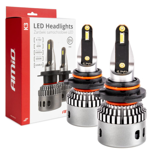 LED izzók főfényszóróhoz K3 HB3/HIR1 9011/H10 12V 6000K canbus AMIO-03687