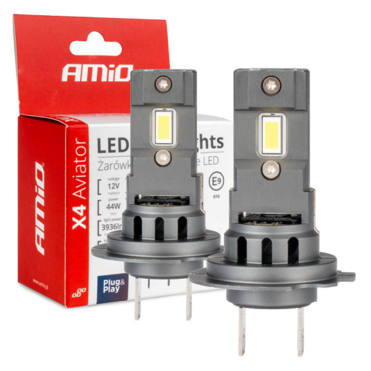 LED izzók X4-series AVIATOR H7/H18 6500K max 44W AMIO-03764
