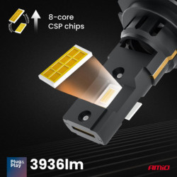 LED izzók X4-series AVIATOR H7/H18 6500K max 44W AMIO-03764