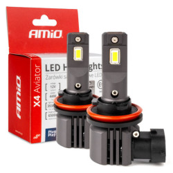 LED-izzók X4-series AVIATOR H8/H9/H11/H16 6500K max 44W AMIO-03765