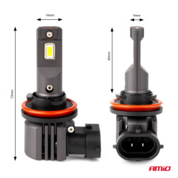 LED-izzók X4-series AVIATOR H8/H9/H11/H16 6500K max 44W AMIO-03765