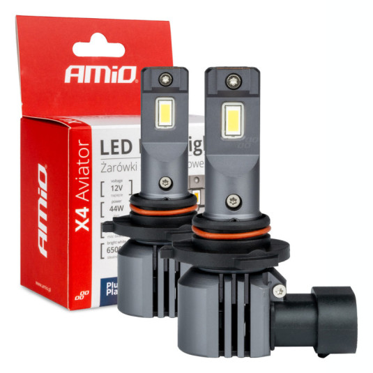LED izzók X4-series AVIATOR HB3 9005 HIR1 9011 H10 6500K max 44W AMIO-03766