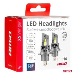 LED izzók X5-series WINGER H4 6000K max 44W AMIO-03945