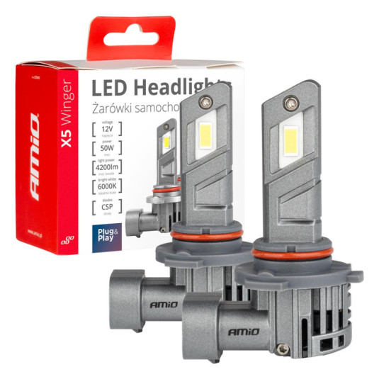 LED izzók X5-series WINGER HB3 6000K max 50W AMIO-03948