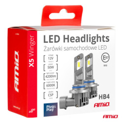 LED izzók X5-series WINGER HB4 6000K max 50W AMIO-03949