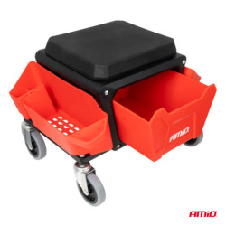 Szerelőszék görgős tárhellyel szerszámokhoz 150kg AMiO-04268