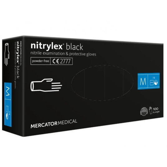 Nitril kesztyű Nitrylex Basic M méret, 100 db fekete