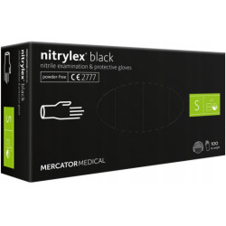 Nitriel kesztyű Nitrylex Basic S méret, 100 db fekete