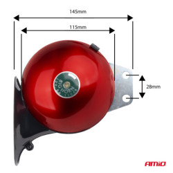 Hangjelzés kürt készlet 2 db piros 125 mm 12V AMIO-04075