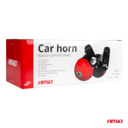 Hangjelzés kürt készlet 2 db piros 125 mm 12V AMIO-04075