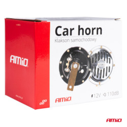 Hangjelzés kürt króm 125 mm 12V AMIO-04074
