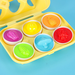 Oktató puzzle szortírozó egyeztetés alakok tojás montessori gyümölcs zöldség 6db