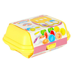 Oktató puzzle szortírozó egyeztetés alakok tojás montessori gyümölcs zöldség 6db