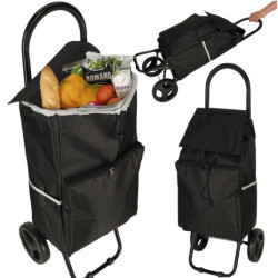 Bevásárlótáska kerekeken 95 cm-es kerettel fekete