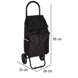 Bevásárlótáska kerekeken 95 cm-es kerettel fekete