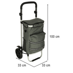 Gurulós bevásárlótáska kerettel 100 cm szürke