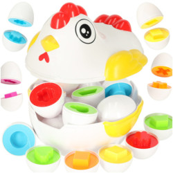 Oktatási puzzle válogatósorrend alakzatok tojás 10 db tyúk