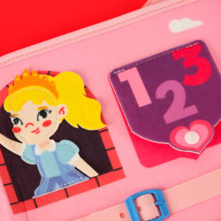 Szenzoros Montessori manipulációs táblák hátizsákhoz rózsaszín