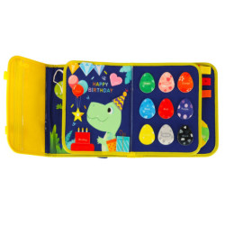 Szenzoris manipulációs tábla Montessori hátizsákra kék